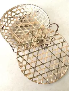竹製バスケット　竹製カゴ　蓋付き