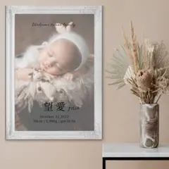 《大人気　命名書》写真　ベビーポスター　命名紙　おしゃれ