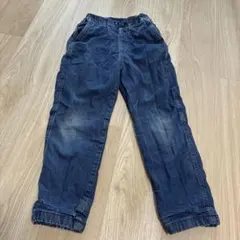 UNIQLO ダークブルー 裏ボア　ウォームイージーデニムパンツ 140