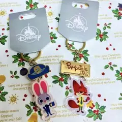 ズートピア　キーチェーンセット　ジュディ　ニック　ディズニーストア