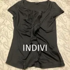 indivi フロントフリル 半袖カットソー ブラックのサムネイル