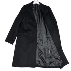 UNIQLO カシミヤブレンド チェスターコート M黒 2ボタン　カシミヤ混