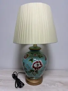 4F アンティーク 陶器製 テーブルランプ 栄興電器 40W シノワズリ 照明 