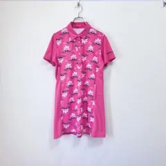 【極美品】marie claire マリクレール 総柄 半袖ワンピース ピンク