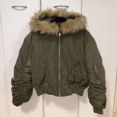 GRL✨ ファーフード付きショート丈ジャケット