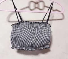ギンガムチェック ベアトップ GU