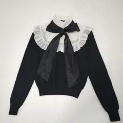 ZARA ザラ ボータイ リボンタイ フリル リボン ニット セーター 長袖