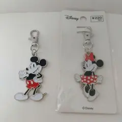 ミッキー ミニー メタルキーホルダー 美品