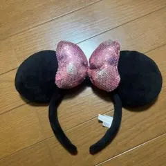 ミニーマウス風カチューシャ 黒とピンク