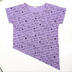 COLZA パープル M 英字ロゴ 星柄 レディース Tシャツ 紫のサムネイル