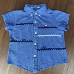 familiar 車刺繍 ボタンダウンシャツ 90