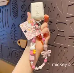 匿名発送 新品未使用 ミッフィー ボリス キーホルダー ストラップ ピンク