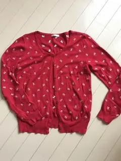 リボン刺繍 カーディガン