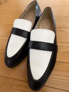 美品【HARUTA】ポインテッドトゥローファー/抗菌防臭/ブラック/24.5cm