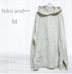 ニコアンド フード付きパーカー M アイボリー オーバーサイズ ゆったり