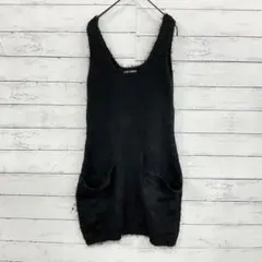 【ゴーストオブハーレム】ニットタンクトップ ラウンドネック チュニック 黒 F