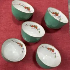 香蘭社　花柄　湯飲み 5個セット