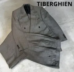 ダブルスーツ Dormeuil ドーメル フランネル グレー ストライプ 44