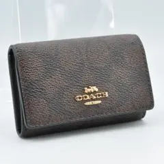 COACH コーチ ５連キーケース シグネチャー ブラウン 金ロゴ レディースのサムネイル