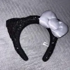 USJのハローキティ カチューシャ （スパンコール ブラック）／ユニバ限定