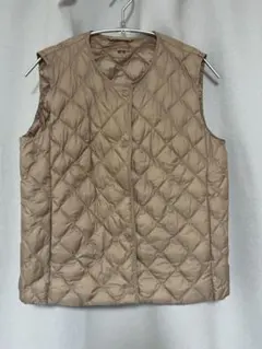 ユニクロ ベージュ M キルティングベスト