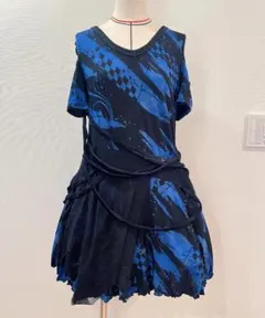 h.NAOTO h.ANARCHYブルー×ブラック 総柄 半袖トップスのサムネイル
