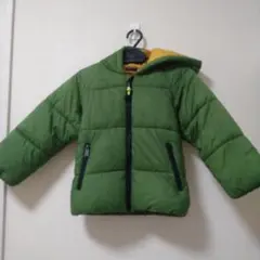 フード付き緑色ダウンコート110センチ