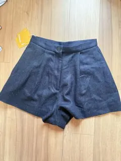 極美品】LARDINI☆イタリア製☆ニット調☆ショートパンツ☆48 紺