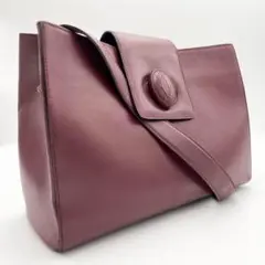 カルティエ ターンロック マストライン 総柄 ショルダーバッグ レザー ボルドー