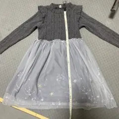 グレーの長袖ワンピース 110cm