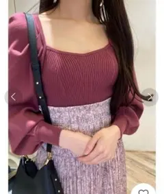 SNIDEL　Sustainableコルセットニットプルオーバー