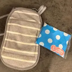 ストライプ柄ポケット付き　ベビー　保冷剤入れ　抱っこ紐