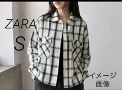 ZARA レディース 長袖シャツ S シャツジャケット　チェック柄　コットン　綿のサムネイル