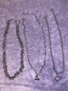 シルバー チェーン ネックレス 3点セット