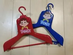 レトロ不二家ペコちゃんハンガー2種セット 不二家ペコちゃんポコちゃんハンガー2本セット昭和レトロアンティーク