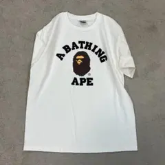 A BATHING APE エイプ カレッジロゴ Tシャツ M 白 BAPE