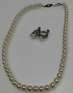 ジャンクパール風 ネックレス イヤリング セット