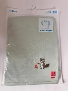 新品未開封　ユニクロ　半袖　キッズ　Tシャツ　100cm アライグマ　アウトドア