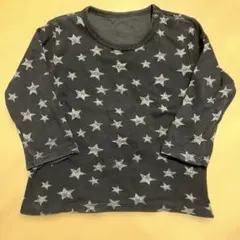 ユニクロ　長袖　ロンT 80 黒　白　星