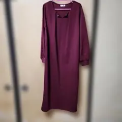 長袖 Vネック ワンピース