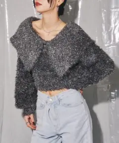 VIOLETTA ビックカラーラメニットトップスのサムネイル
