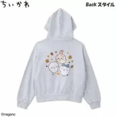 【新品】ちいかわ　120cm ジップアップパーカー グレー