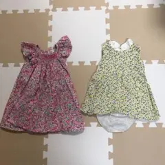 【ワンピース 80cm 2枚セット】ピンク 黄色