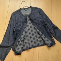 PART2 ジュンコシマダ ノーカラージャケット　ネイビー　刺繍　ブルゾン　11