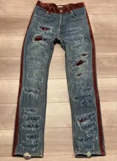 ganni レオパード柄 デニム パンツ レッド TAKATO着用 GRANCY - メルカリ