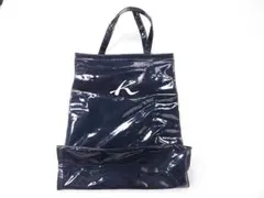 【値下げ】キタムラ　Kitamura ナイロン手提げバッグ　鞄　紺　エナメル