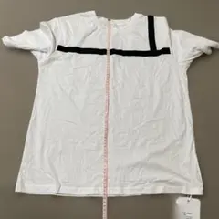 ホワイト ブラックストライプ Tシャツ XL訳あり