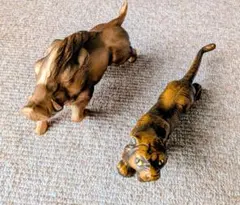 犬 ビーグル ミニチュアダックス 陶器 置物 犬 オブジェ ドイツ