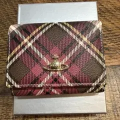 美品　Vivienne Westwood チェック柄 レザー 二つ折り財布
