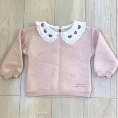 しまむら トレーナー 長袖トップス 襟ハート柄 ピンク バースデイ キルトニット